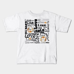 SUNFLOWER LOVE ARTPOGRAPHY - BLACK FONT Kids T-Shirt